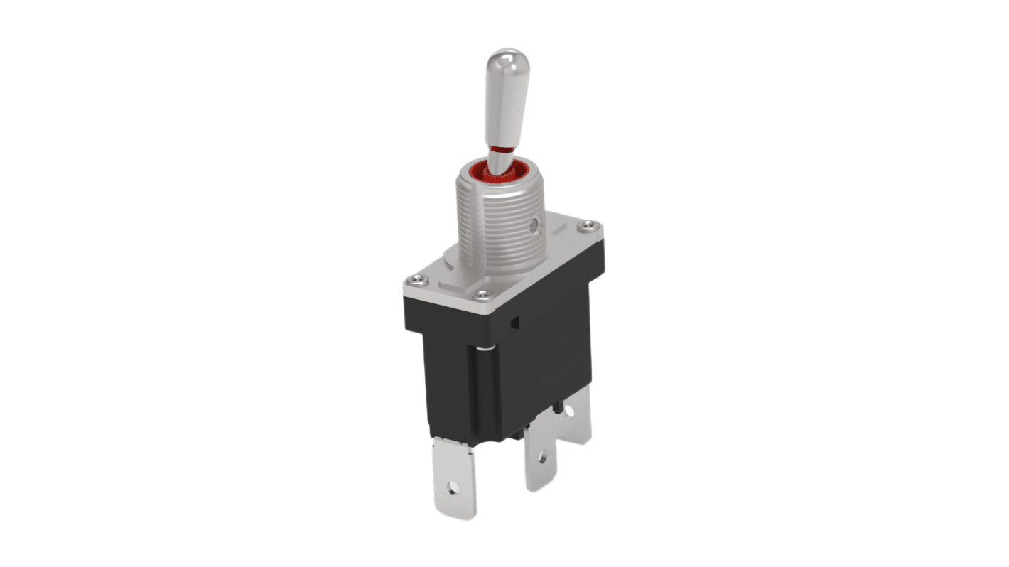 TE Connectivity Toggle Switch, Panel Mount, On-None-(On), Single Pole, Screw Terminal, 250V ac