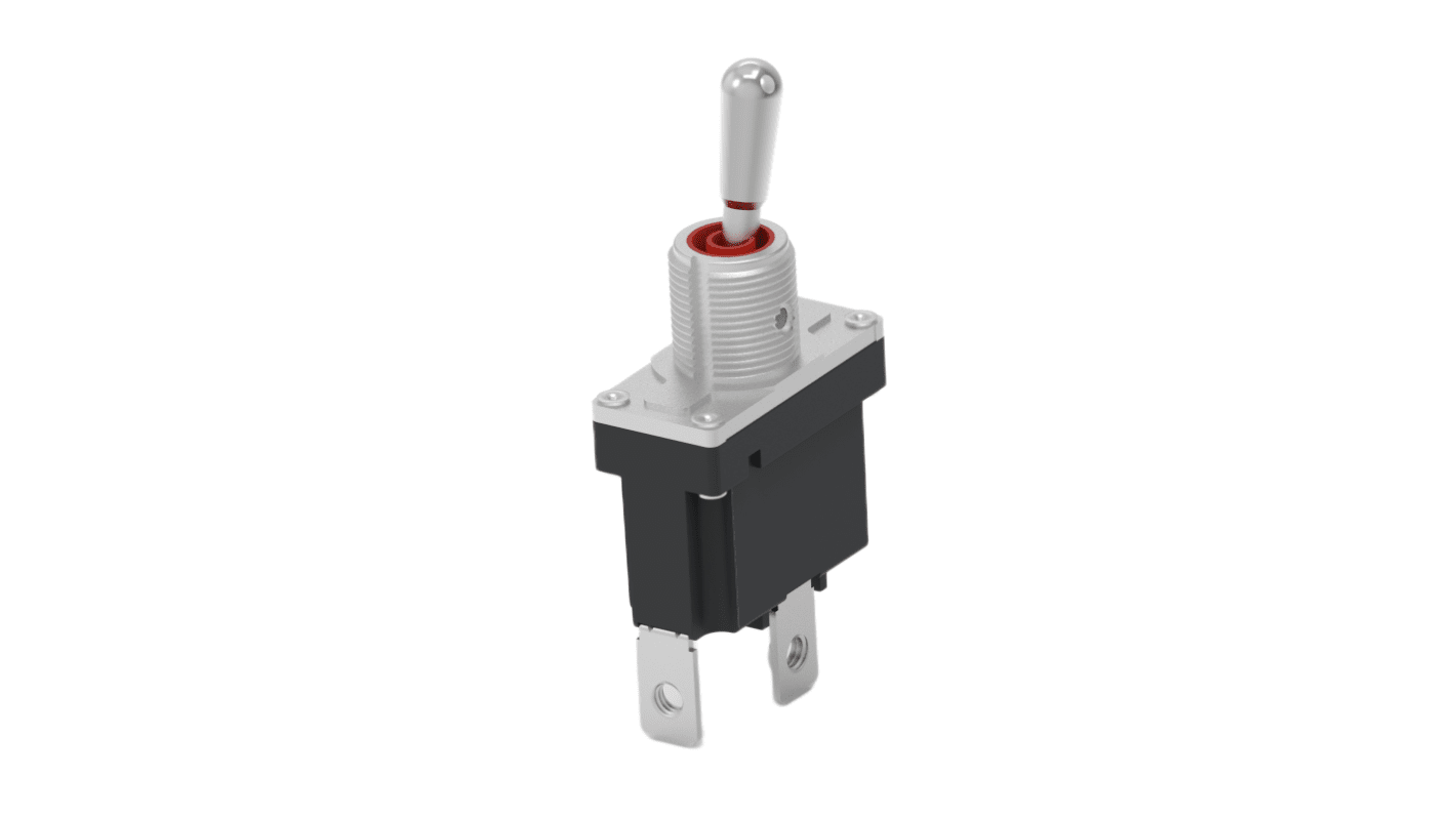 TE Connectivity Toggle Switch, Panel Mount, On-None-Off, Single Pole, Screw Terminal, 250V ac
