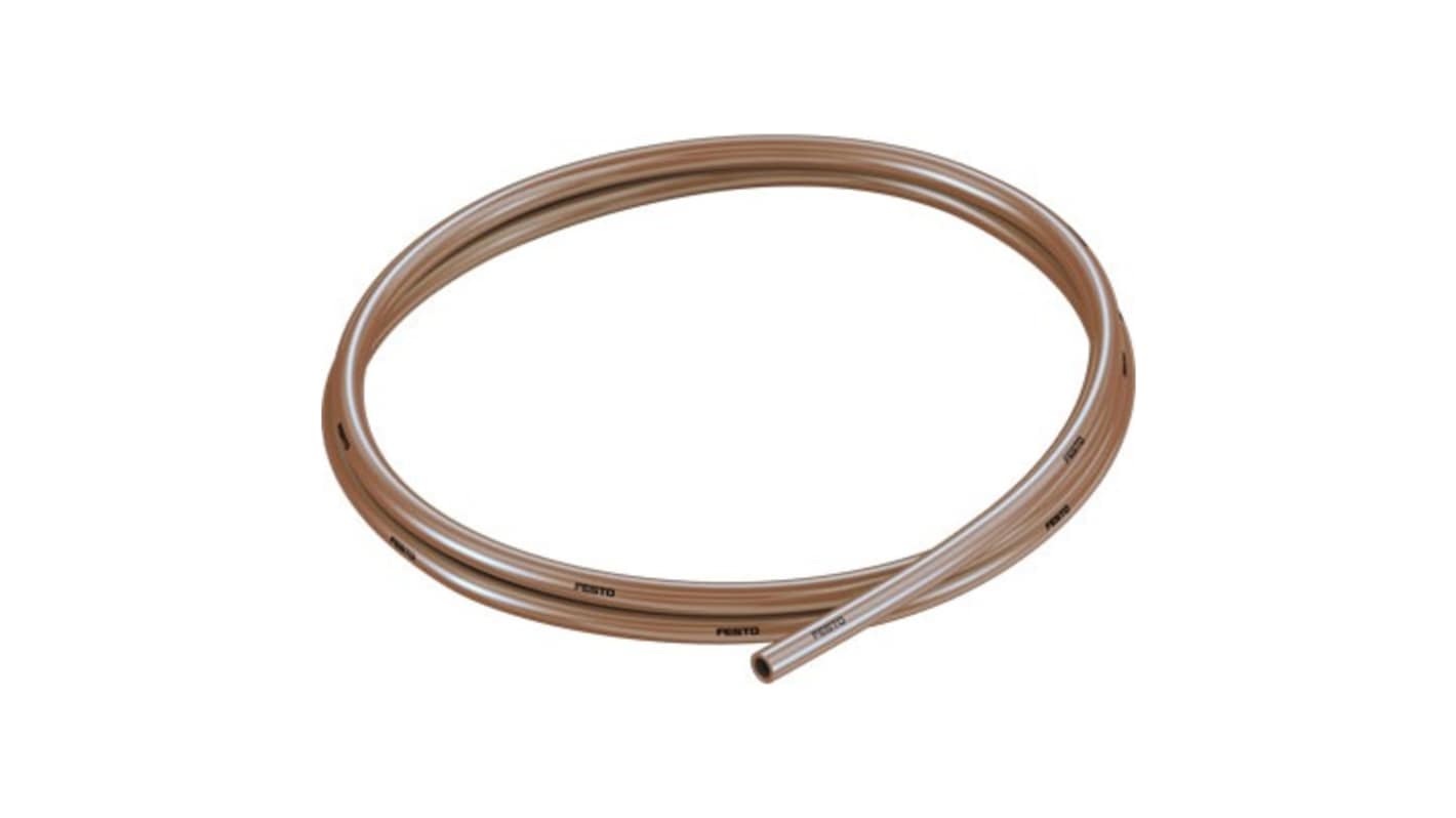 Festo PUN TPE, Flexible Tubing, 4mm ID, 6mm OD, Brown