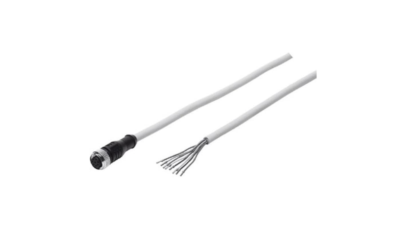 Festo Straight Female 8 way M12 to All Directions 8 way Unterminated Cable assembly, 25m