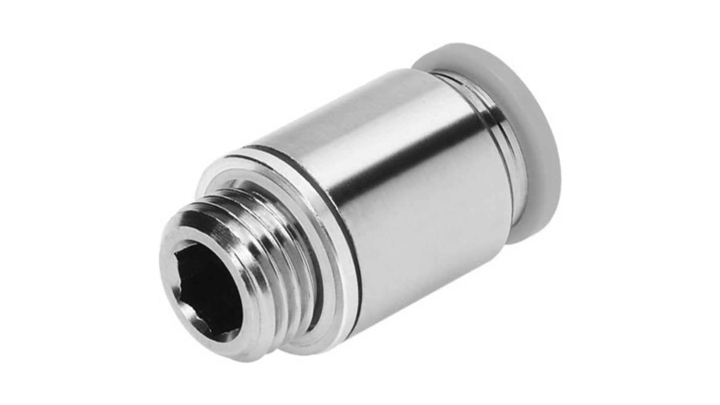 Festo QS Series Push-in Fitting, R 1/2 Male to 1/2 in, Threaded-to-Tube Connection Style, 183748