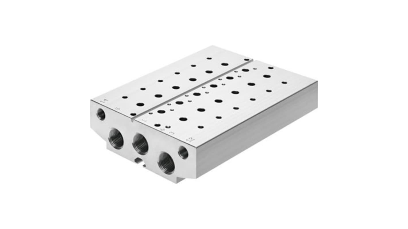 Festo VABM-B10 series 6 station NPT 3/8 Manifold for use with Solenoid And Pneumatic Valve, 576355