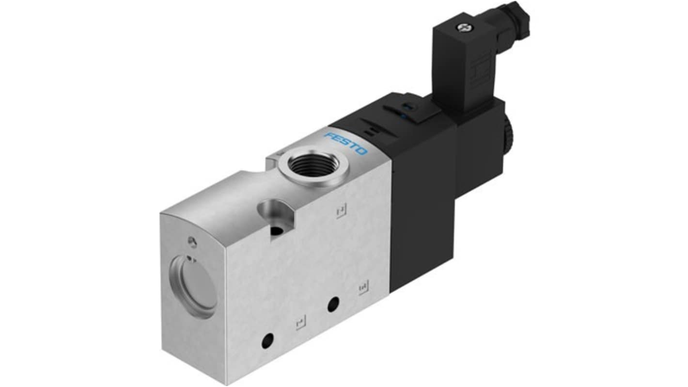 Festo 3/2-Way, Closed, Monostable Pneumatic Solenoid Valve - Electrical G 3/8 VUVS Series 24V dc