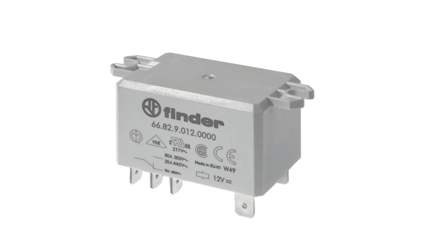 Finder PCB Mount Power Relay, 230V Coil, 30A Switching Current, DPST
