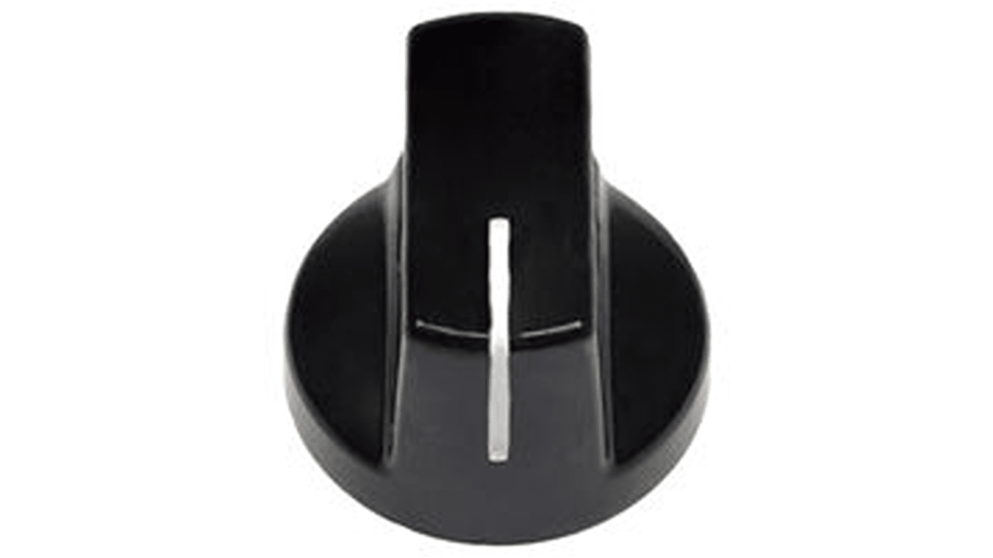 Vishay 19mm Black Potentiometer Knob for 1/4in Shaft Screw Fix, ACCKPP1915NLP14