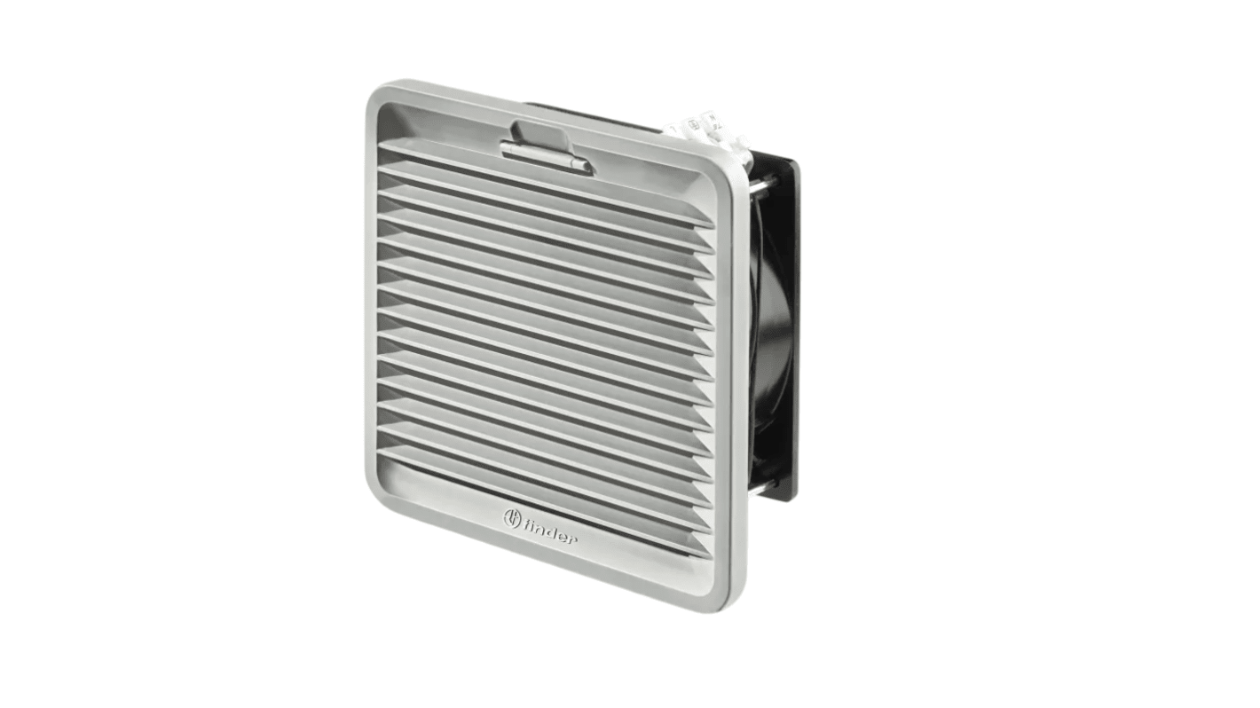 Finder 7F Series Filter Fan, 230 V ac, AC Operation, 14/16.5m³/h Filtered, 24m³/h Unimpeded, IP82, 120 x 120mm