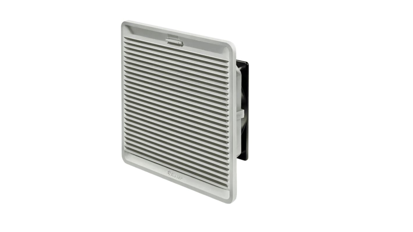 Finder 7F Series Filter Fan, 120 V ac, AC Operation, 14/16.5m³/h Filtered, 24m³/h Unimpeded, IP93, 120 x 120mm