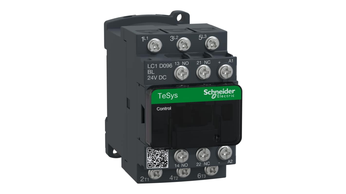 Schneider Electric TeSys LC1D Contactor, 24 V dc Coil, 3-Pole, 9 A, 4 kW, 3 NO, 440 V