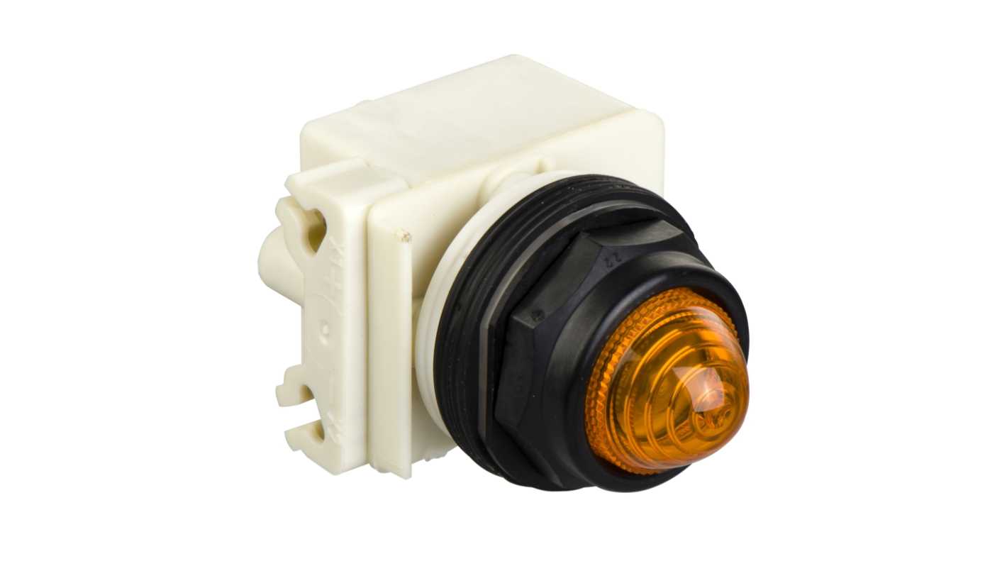 Schneider Electric, 9001SK, Panel Mount Amber LED Pilot Light, 30mm Cutout, IP66, Round, 28V