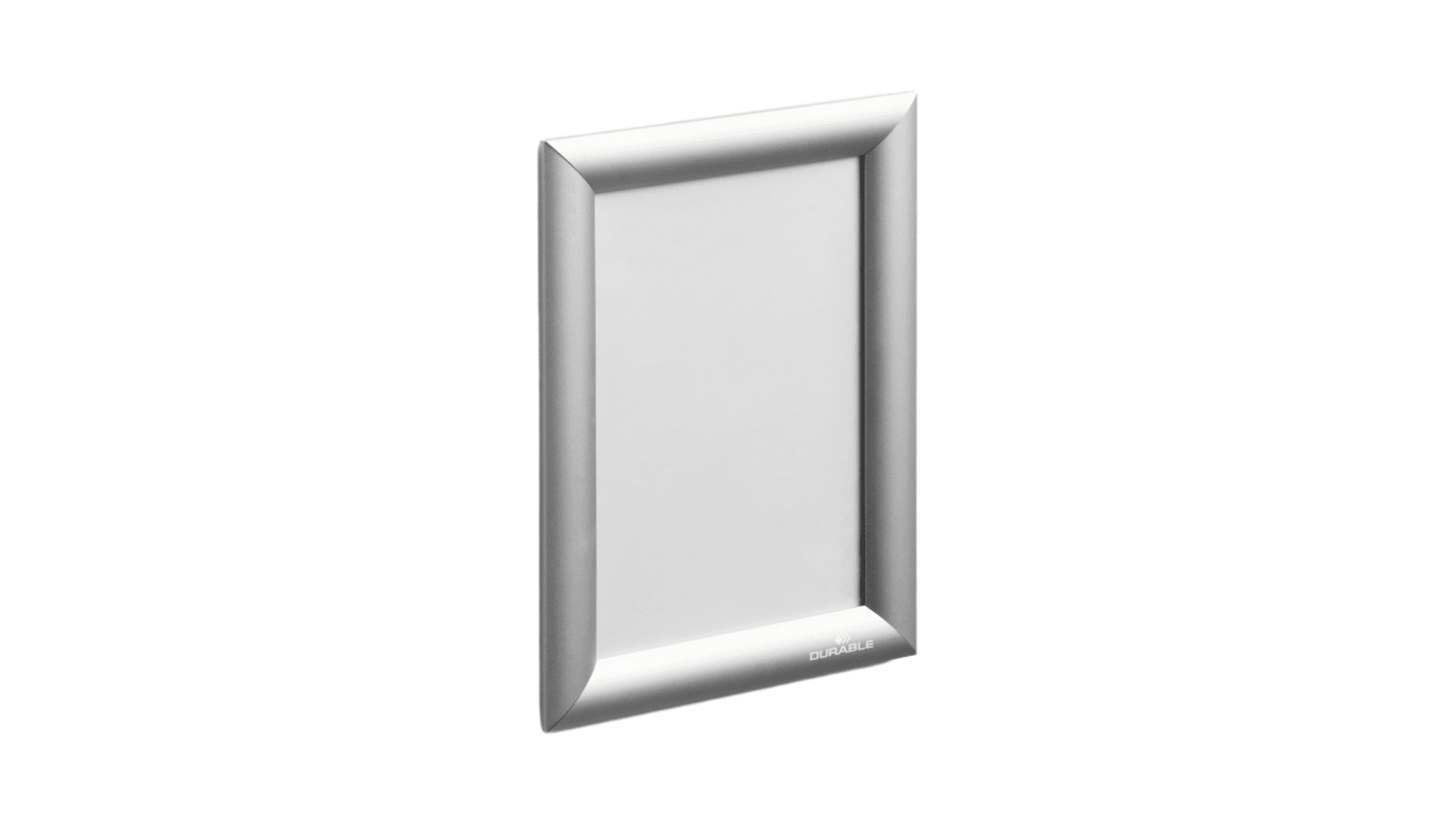 Durable DURAPRINT Silver 148 x 210mm Smooth - rigid and glazed Information Frame, 240mm Height, 179mm Width