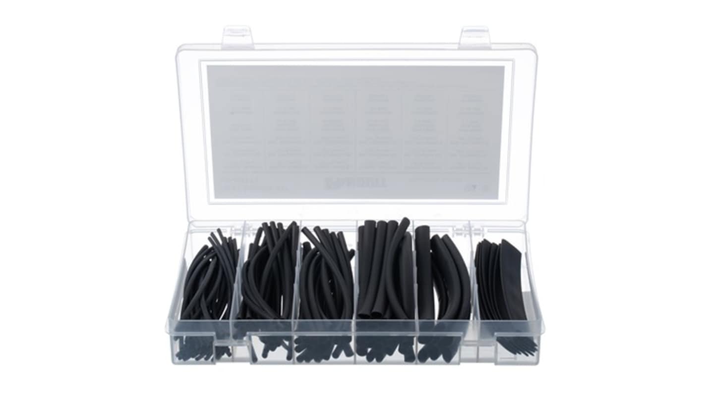 Panduit Adhesive Lined Heat Shrink Tubing, Black x 152.4mm Length 3:1 Ratio, KP Series