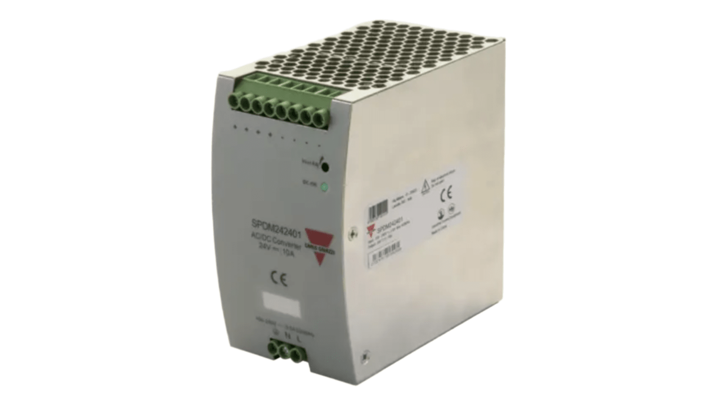 Carlo Gavazzi Switching Power Supply, SPDM242401, 24V ac, 10A, 240W, 1 Output, 100 → 240V ac Input Voltage