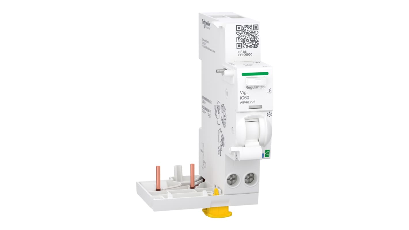 Schneider Electric Acti9 Active Vigi iC60 MCB Mini Circuit Breaker, 2P, 25A, Type A-SI, 230V AC