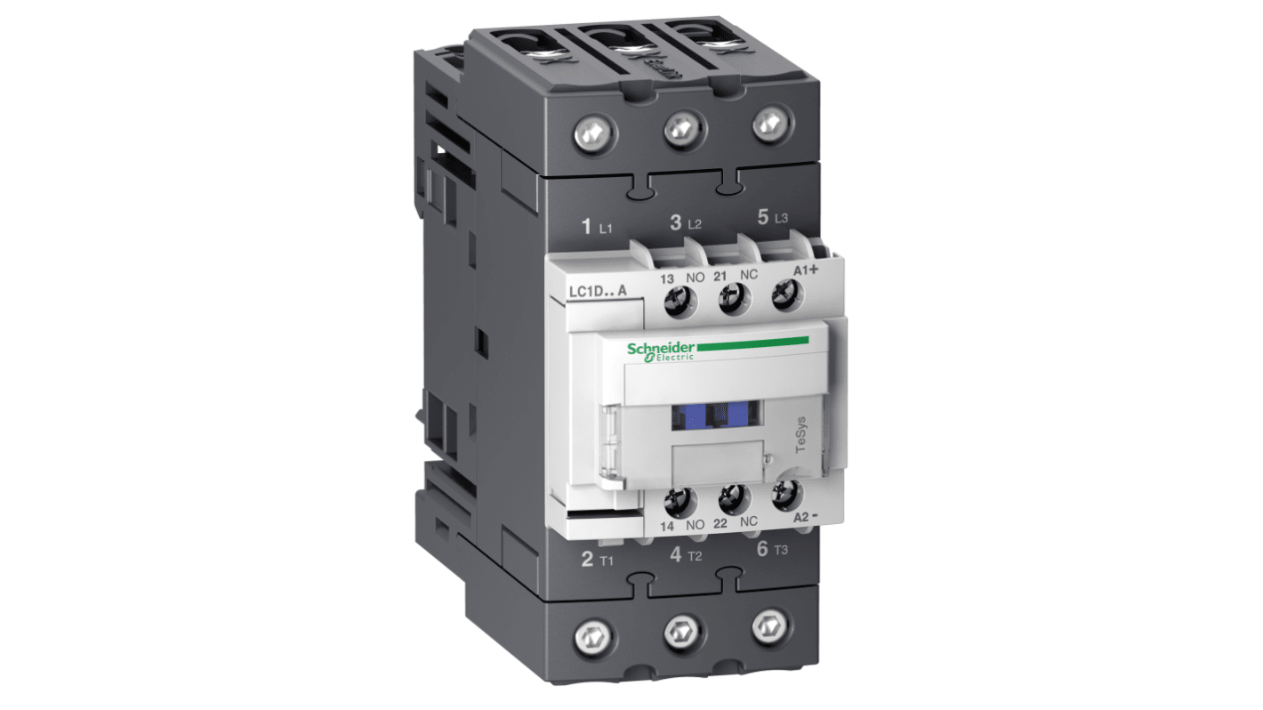 Schneider Electric TeSys Deca LC1D Contactor, 24 V Coil, 3-Pole, 65 A, 30 kW, 3NO, 440 V