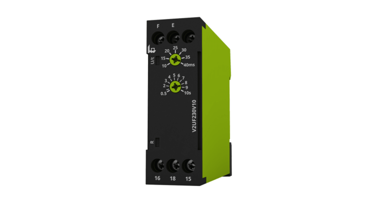 Voltage Monitoring Relay, 1 Phase, SPDT, 230V ac, DIN Rail