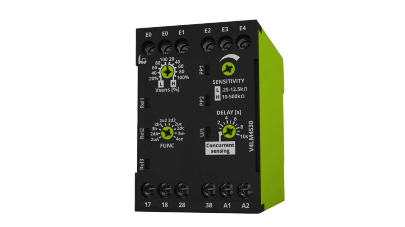 Level Monitoring Relay, 1 Phase, 3PST, 24 → 240V ac/dc, DIN Rail