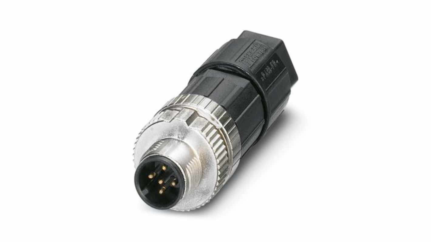 Phoenix Contact Circular Connector, 5 Contacts, Plug-In, M12 Connector, Plug, Male, IP65, IP67, SACC Series