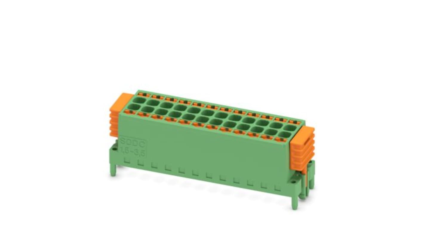 Phoenix Contact CDDC Series PCB Connector, 24-Contact, 3.5mm Pitch, Flange Mount, 2-Row, Crimp Termination