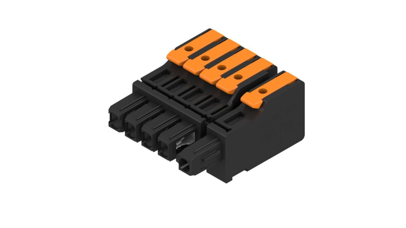 Weidmüller, 7.5mm Pitch, OMNIMATE 4.0, 5 Way, , Pluggable Terminal Block, Hybrid Header, PCB Mount, Snap In