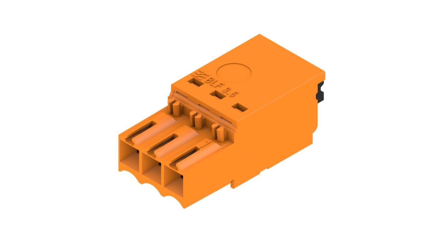 Weidmüller, 3.5mm Pitch, OMNIMATE BLF, 3 Way, , Pluggable Terminal Block, Plug, PCB Mount, Push In Termination,