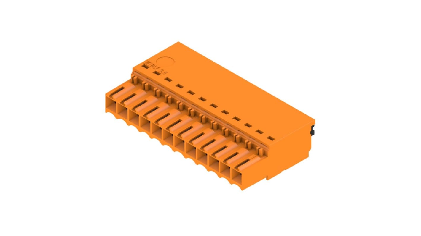Weidmüller, 3.5mm Pitch, OMNIMATE BLF, 12 Way, , Pluggable Terminal Block, Plug, PCB Mount, Push In Termination,