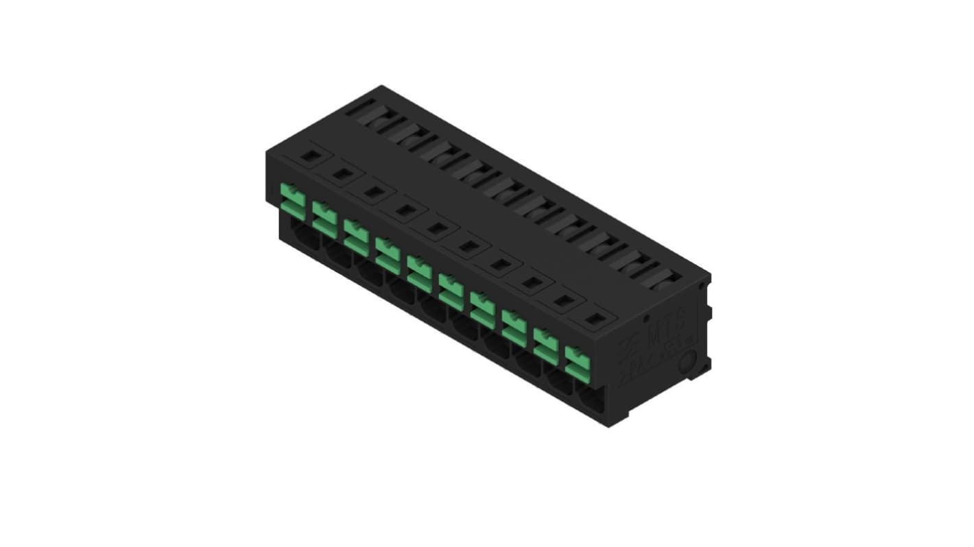 Weidmüller OMNIMATE4.0 Series PCB Terminal, 10-Contact, 5mm Pitch, PCB Mount, 1-Row, Snap In Termination