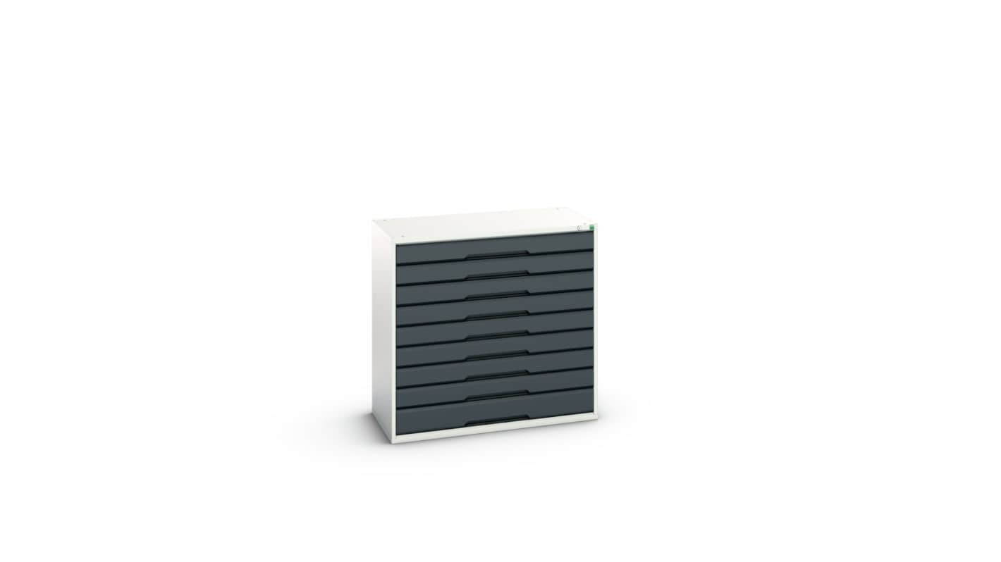 9 Cabinet, Steel, 1000mm x 1050mm x 550mm, Anthracite Grey, Light Grey