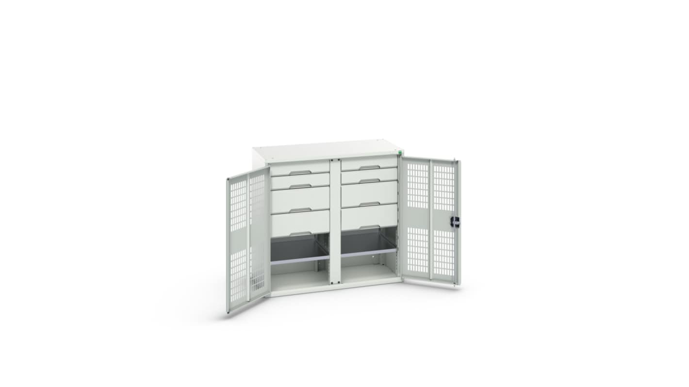2 Door, 8 Drawer Sheet Steel Cupboard, 1050 x 550 x 1000mm