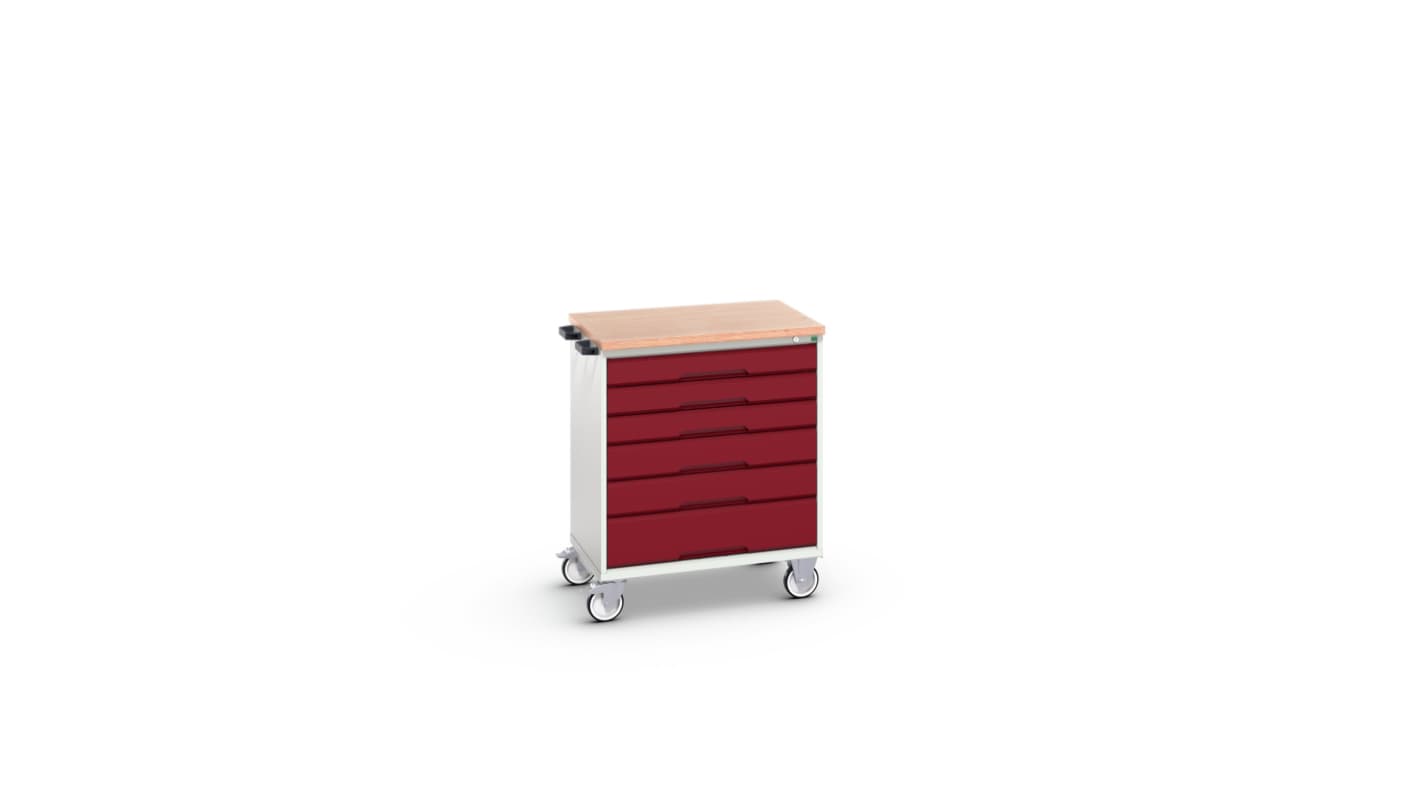 Bott, 6 Drawer Sheet Steel Floor Standing Cabinet, 800 x 600 x 980mm