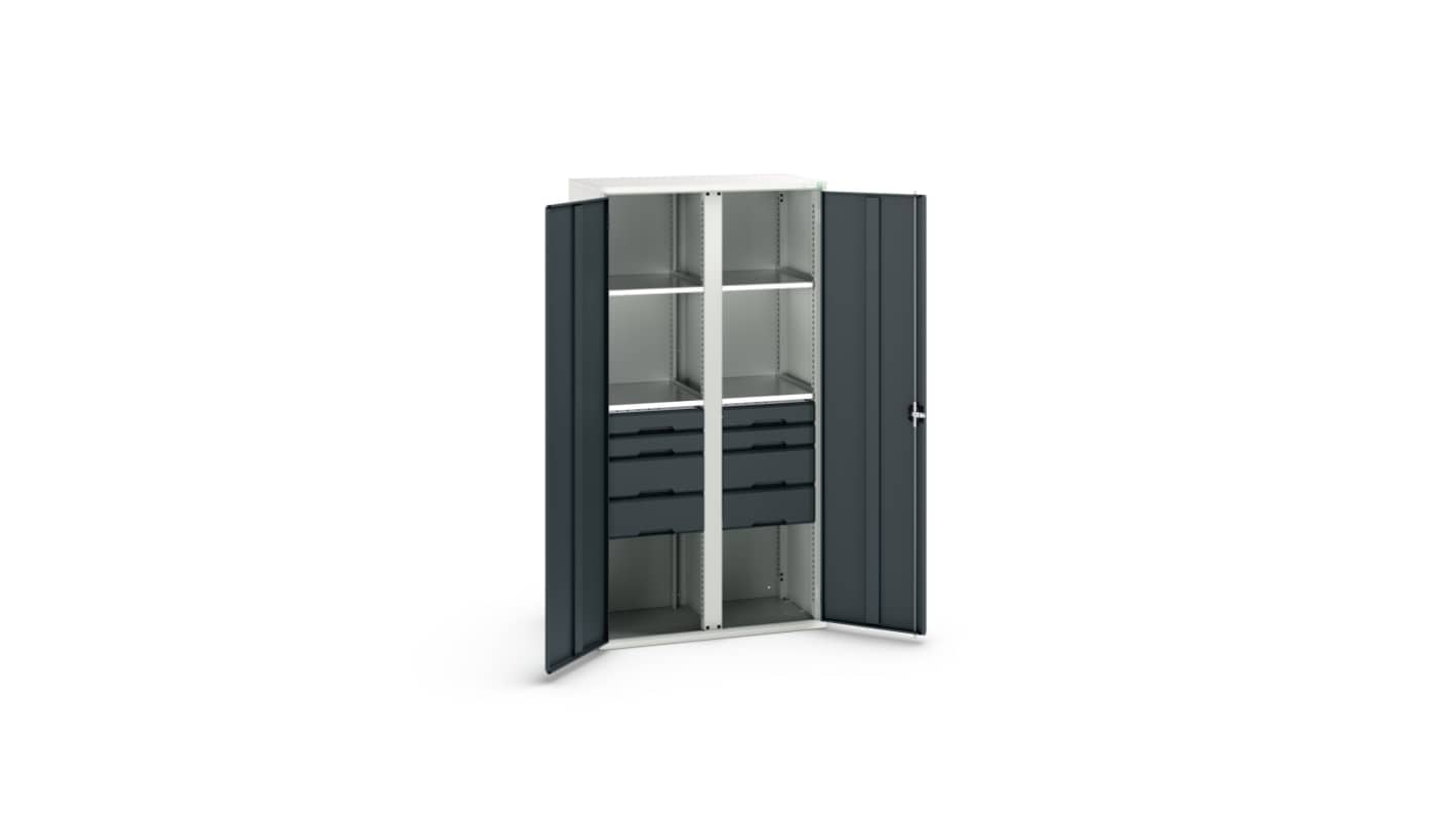 Bott 2 Door, 8 Drawer Sheet Steel Cupboard, 1050 x 550 x 2000mm