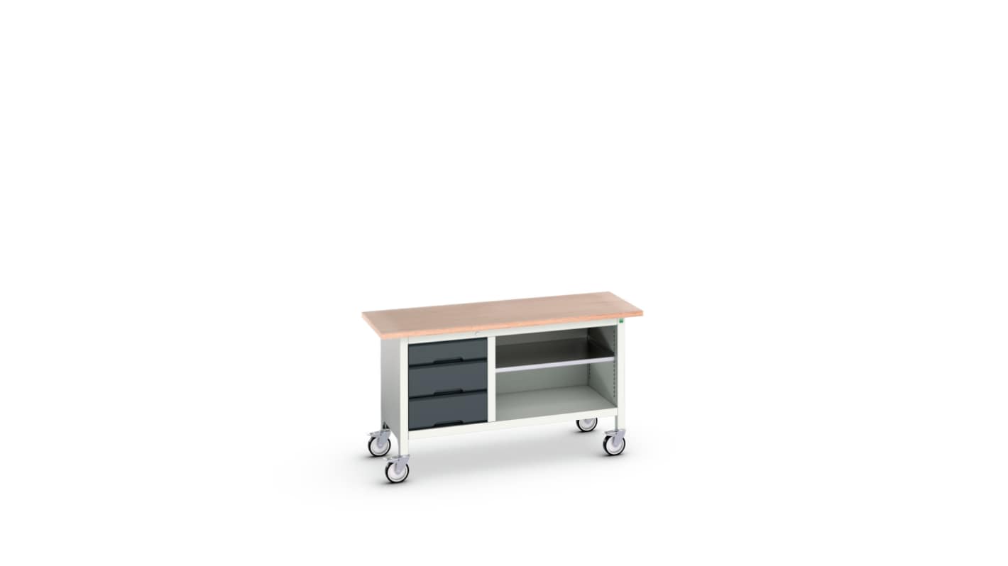 Bott, 3 Drawer Sheet Steel Floor Standing Storage Cabinet, 1500 x 600 x 830mm