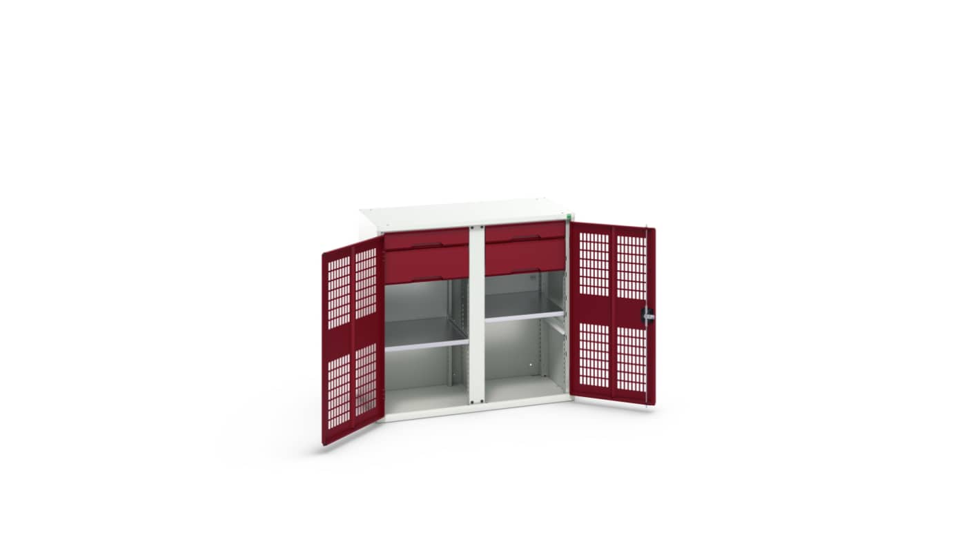 Bott 2 Door, 4 Drawer Sheet Steel Cupboard, 1050 x 550 x 1000mm