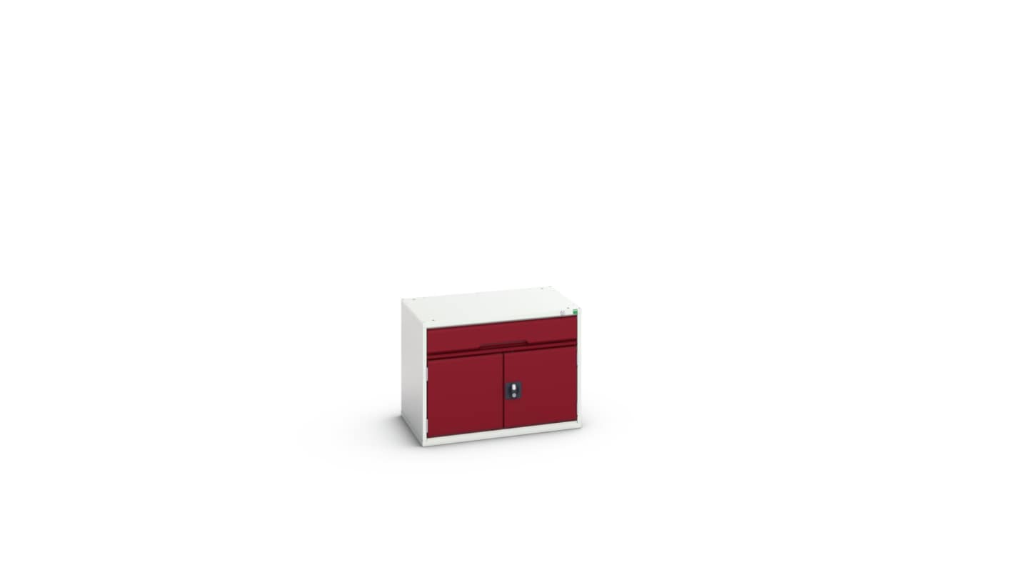 Bott 1 Cabinet, Steel, 600mm x 800mm x 550mm, Light Grey, Red