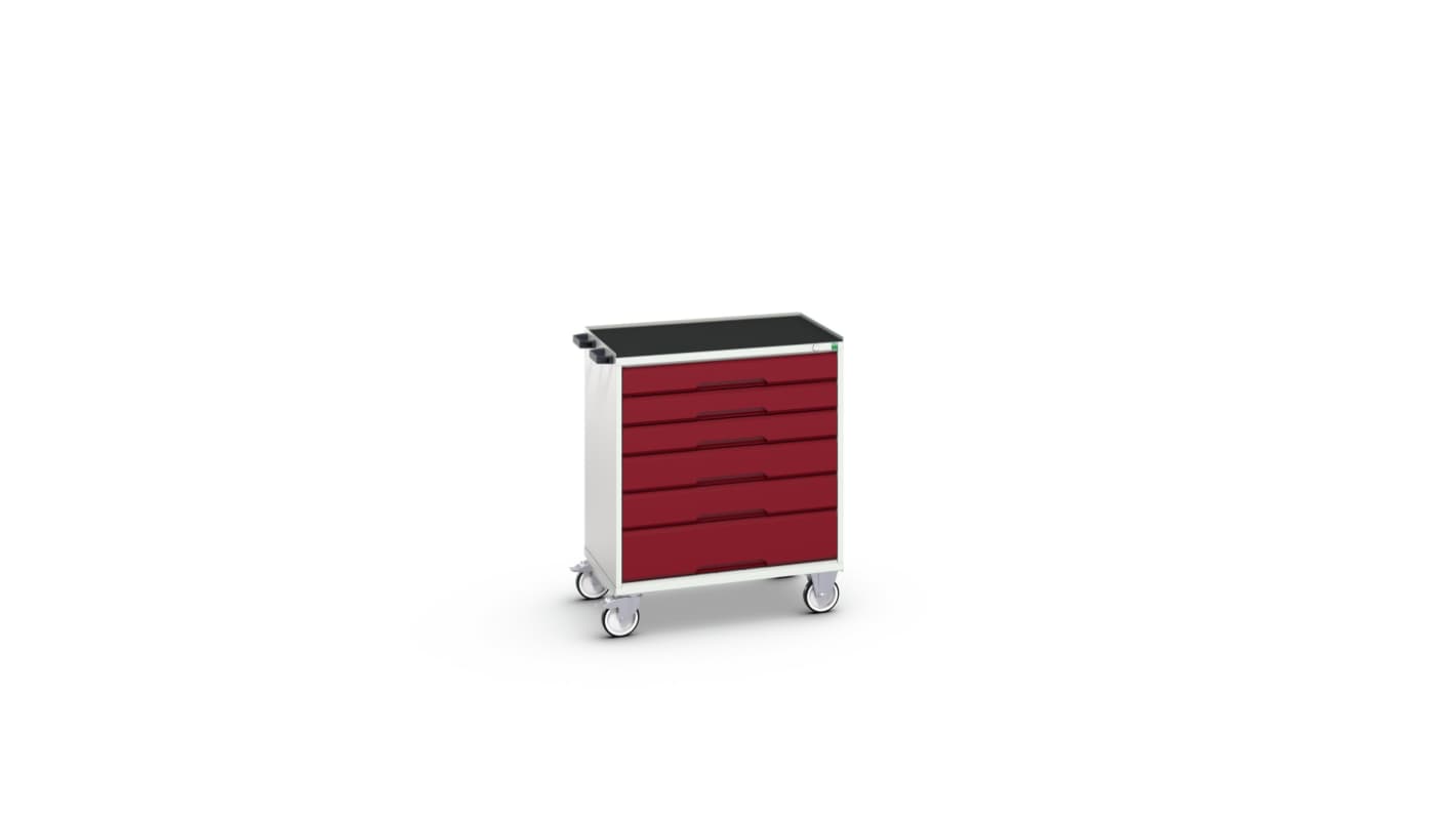 Bott, 6 Drawer Sheet Steel Floor Standing Cabinet, 800 x 550 x 965mm