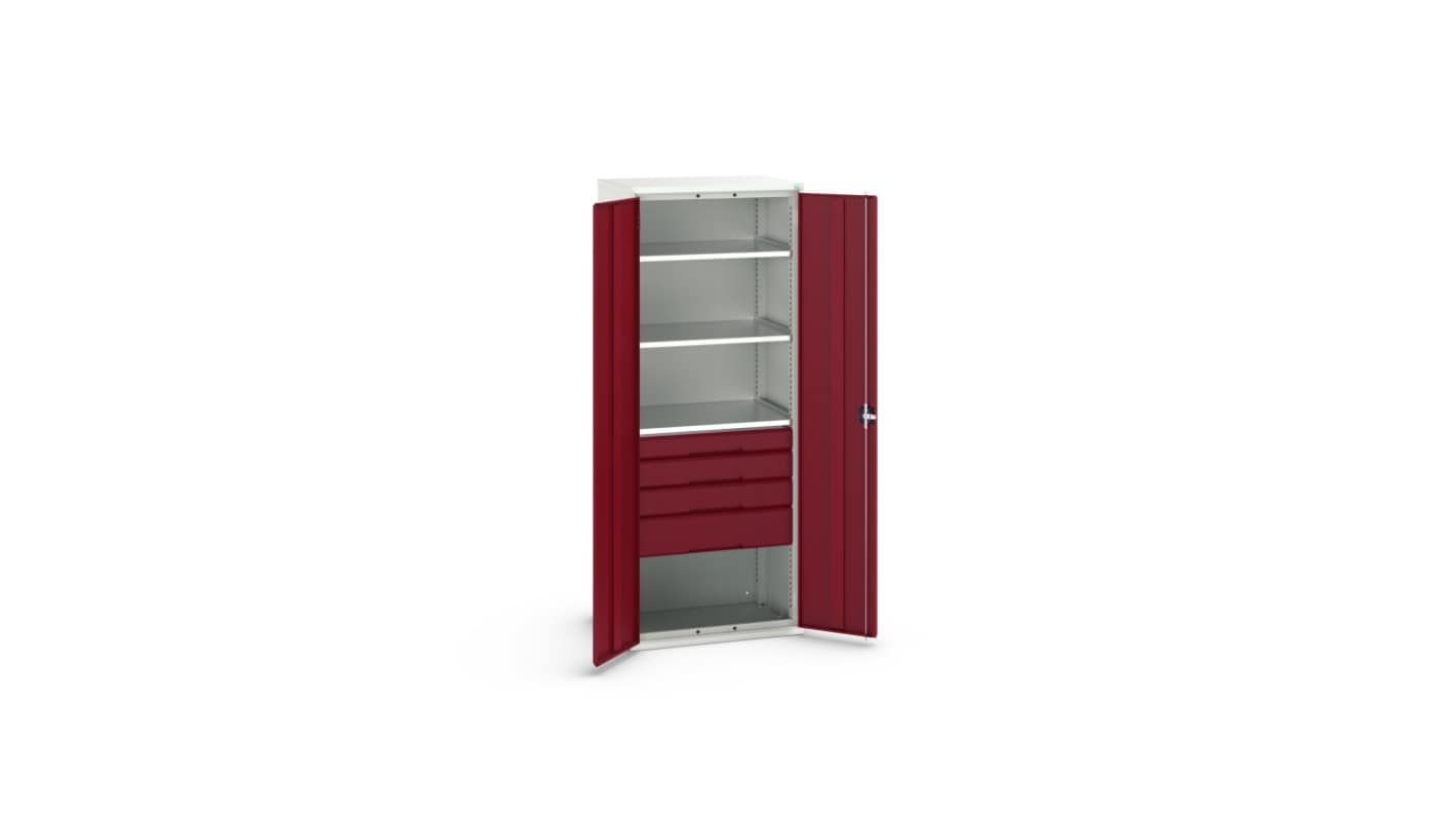 Bott 2 Door, 4 Drawer Sheet Steel Cupboard, 800 x 550 x 2000mm
