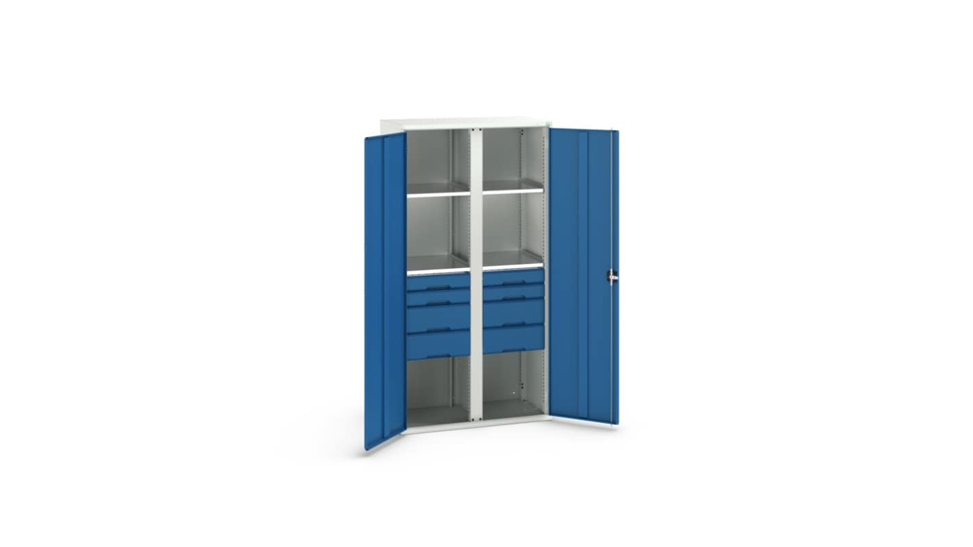 Bott 2 Door, 8 Drawer Sheet Steel Cupboard, 1050 x 550 x 2000mm