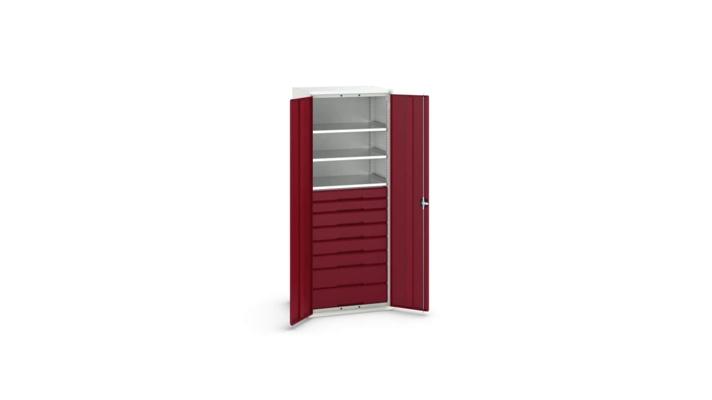 Bott 2 Door, 8 Drawer Sheet Steel Cupboard, 800 x 550 x 2000mm