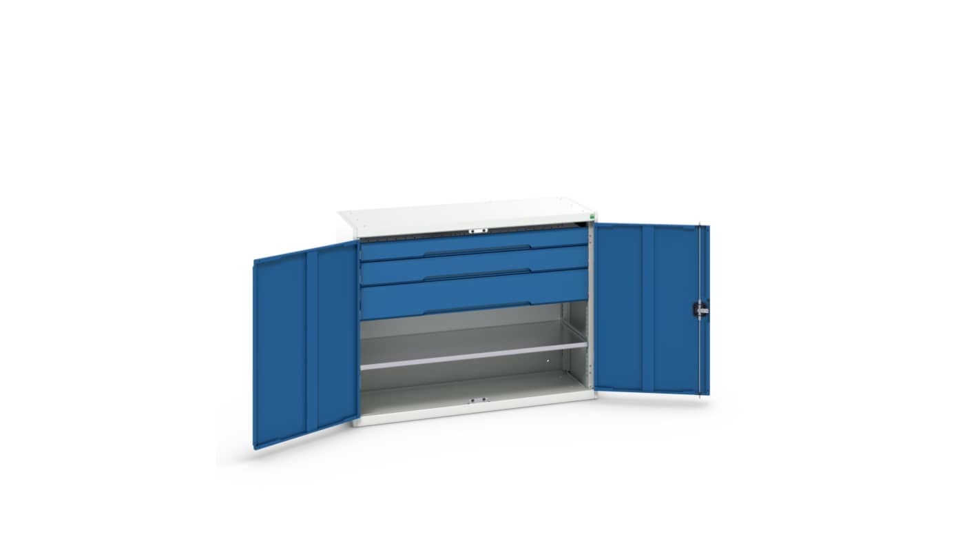 Bott 2 Door, 3 Drawer Sheet Steel Cupboard, 1300 x 550 x 1000mm