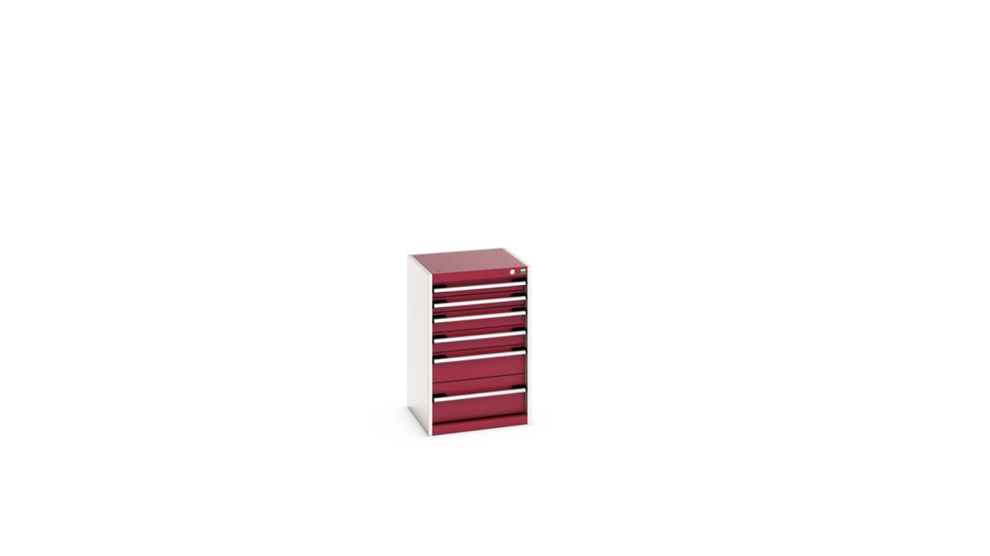 Bott 6 Cabinet, Steel, 800mm x 525mm x 525mm, Light Grey, Red