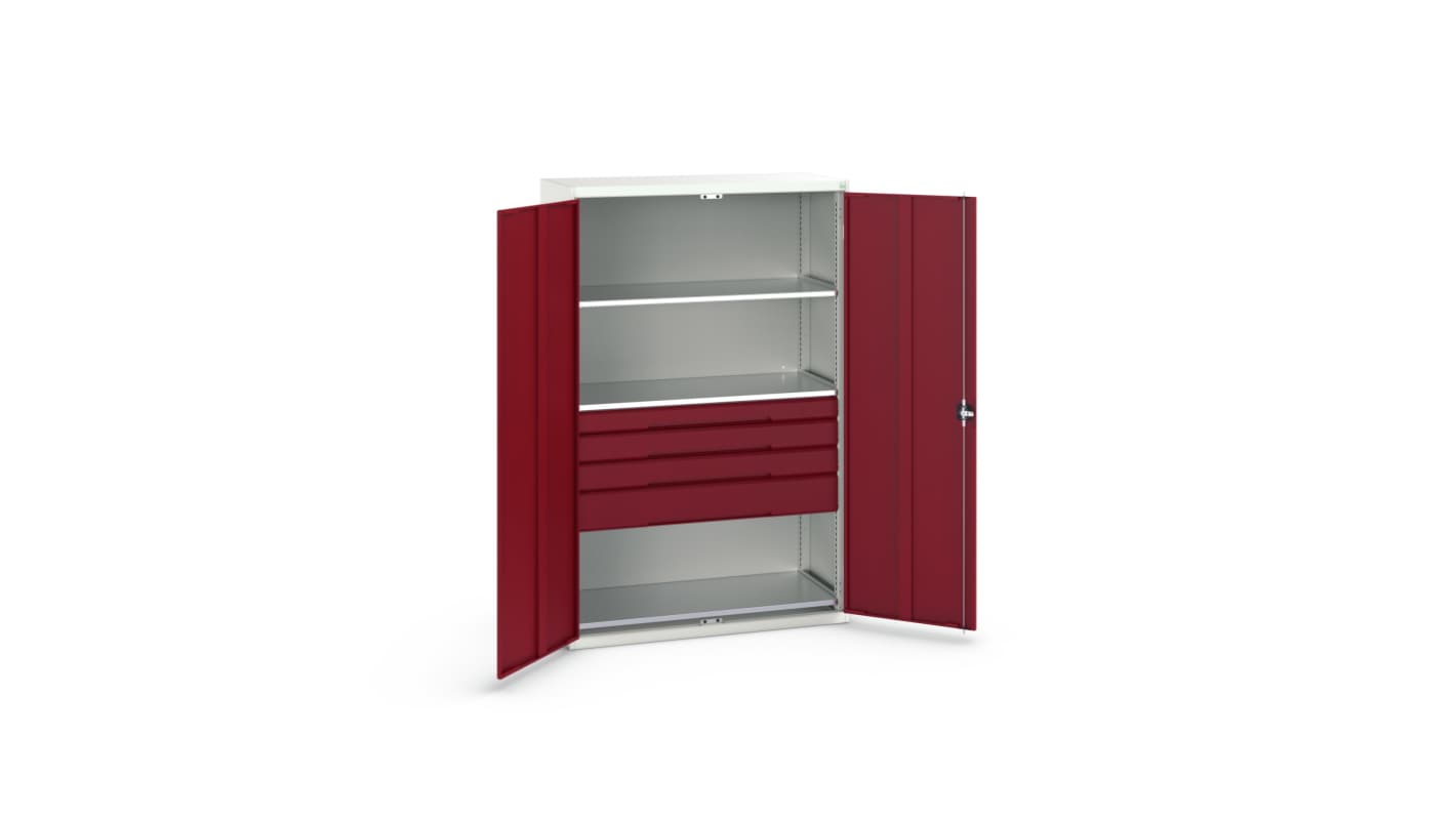 Bott 2 Door, 4 Drawer Sheet Steel Cupboard, 1300 x 550 x 2000mm