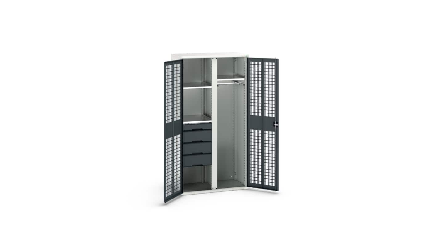 Bott 2 Door, 4 Drawer Sheet Steel Cupboard, 1050 x 550 x 2000mm