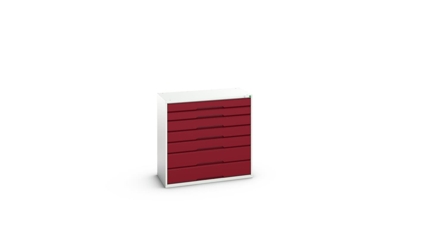 Bott 7 Cabinet, Steel, 1000mm x 1050mm x 550mm, Light Grey, Red