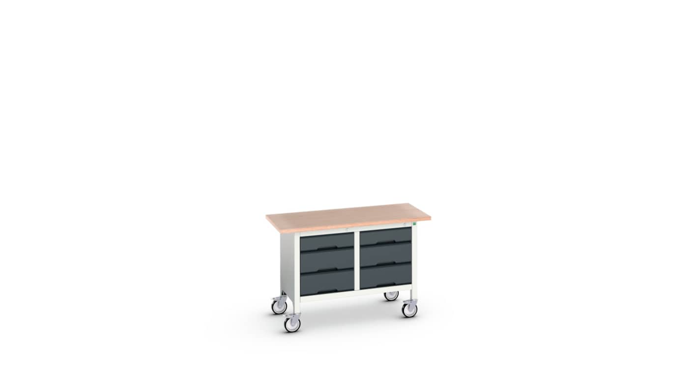 Bott, 6 Drawer Sheet Steel Floor Standing Storage Cabinet, 1250 x 600 x 830mm