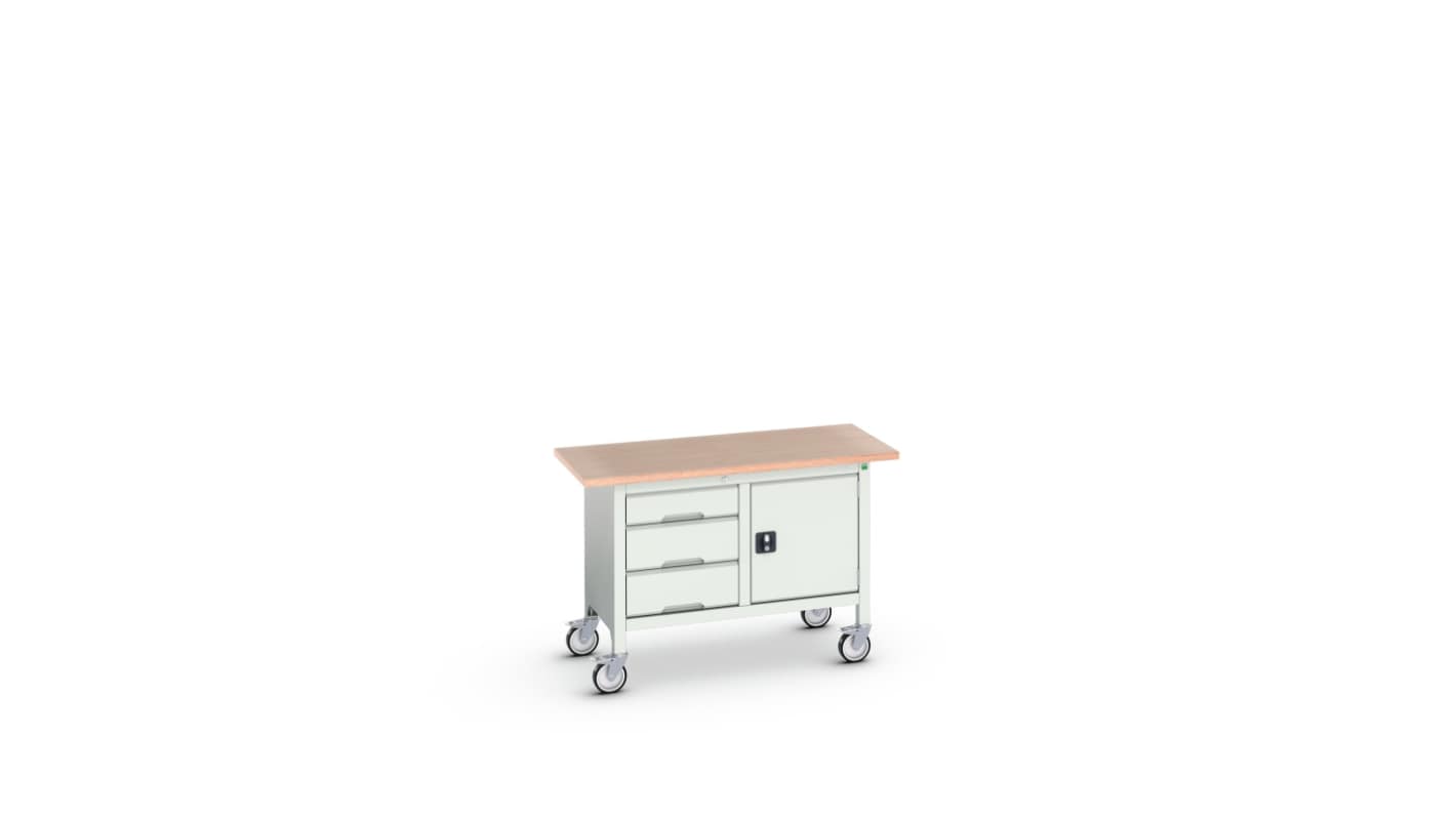 Bott, 3 Drawer Sheet Steel Floor Standing Storage Cabinet, 1250 x 600 x 830mm