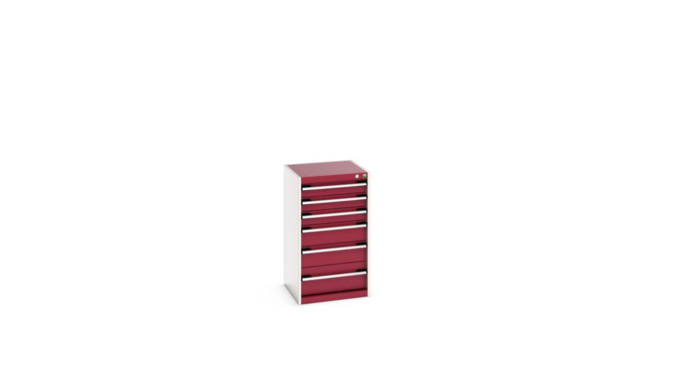 Bott 6 Cabinet, Steel, 900mm x 525mm x 525mm, Light Grey, Red