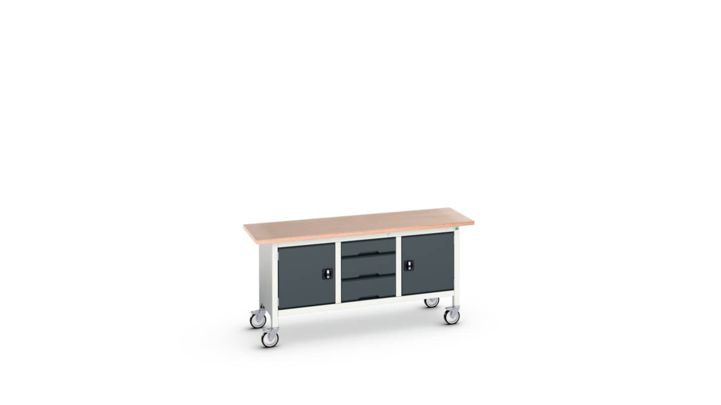 Bott 2 Door, 3 Drawer Sheet Steel Floor Standing Storage Cabinet, 1750 x 600 x 830mm