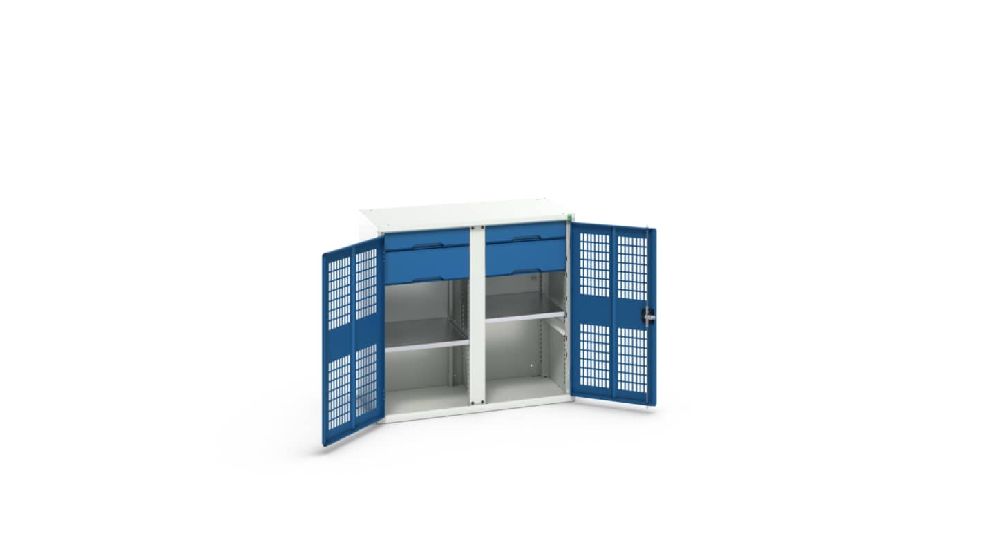 Bott 2 Door, 4 Drawer Sheet Steel Cupboard, 1050 x 550 x 1000mm