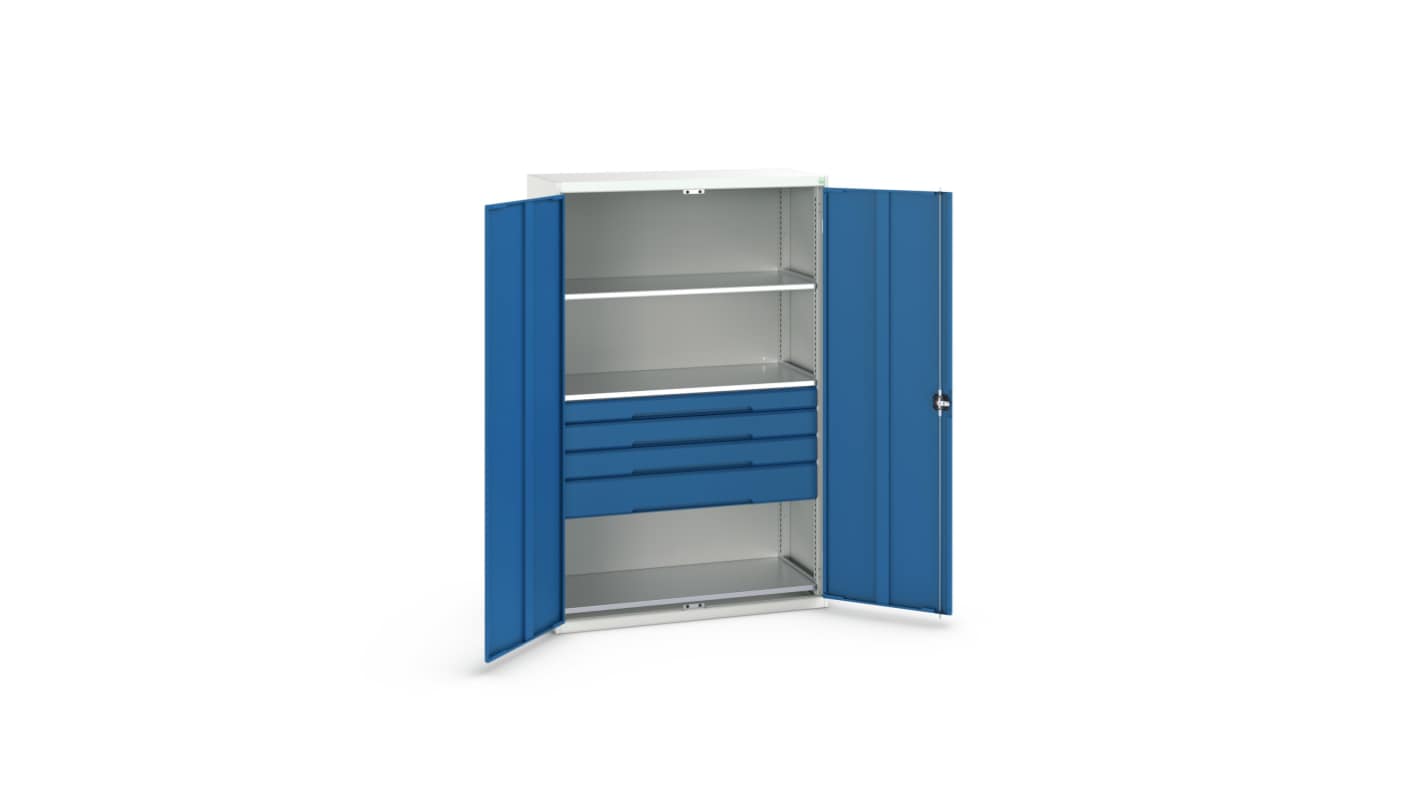Bott 2 Door, 4 Drawer Sheet Steel Cupboard, 1300 x 550 x 2000mm