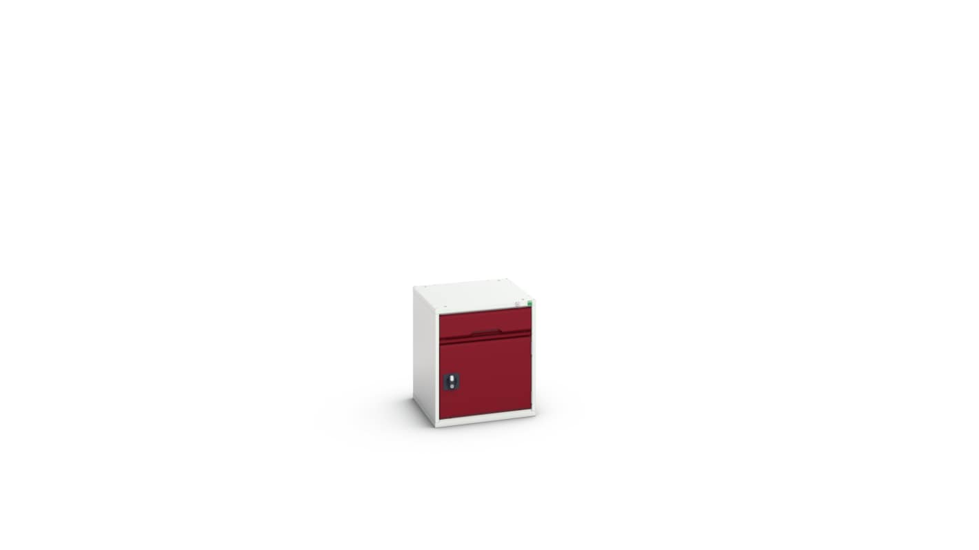 Bott 1 Cabinet, Steel, 600mm x 525mm x 550mm, Light Grey, Red