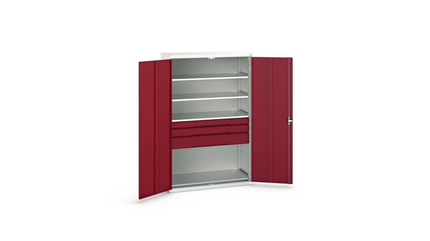 Bott 2 Door, 3 Drawer Sheet Steel Cupboard, 1300 x 550 x 2000mm